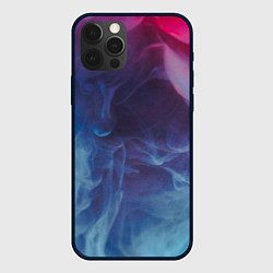 Чехол для iPhone 12 Pro Неоновый дым - Голубой и розовый, цвет: 3D-черный