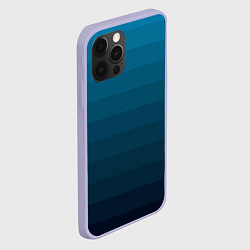 Чехол для iPhone 12 Pro Blue stripes gradient, цвет: 3D-светло-сиреневый — фото 2