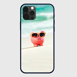 Чехол для iPhone 12 Pro Свинка на отдыхе, цвет: 3D-черный