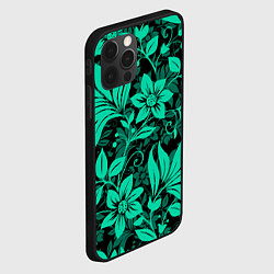 Чехол для iPhone 12 Pro Ажурный цветочный летний орнамент, цвет: 3D-черный — фото 2