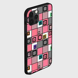 Чехол для iPhone 12 Pro Розовый геометрический узор Geometric shapes, цвет: 3D-черный — фото 2