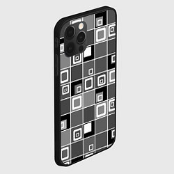 Чехол для iPhone 12 Pro Geometric shapes черно-белый, цвет: 3D-черный — фото 2