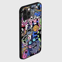 Чехол для iPhone 12 Pro Милые и веселые монстры, цвет: 3D-черный — фото 2