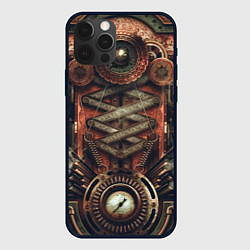 Чехол для iPhone 12 Pro Mechanical device in Steampunk Retro style, цвет: 3D-черный