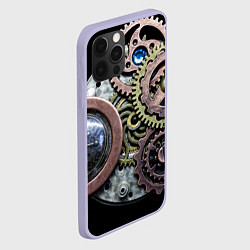 Чехол для iPhone 12 Pro Mechanism of gears in Steampunk style, цвет: 3D-светло-сиреневый — фото 2