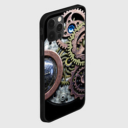 Чехол для iPhone 12 Pro Mechanism of gears in Steampunk style, цвет: 3D-черный — фото 2