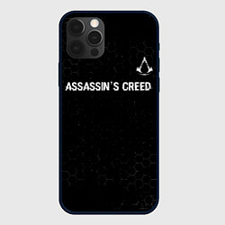 Чехол iPhone 12 Pro Assassins Creed Glitch на темном фоне