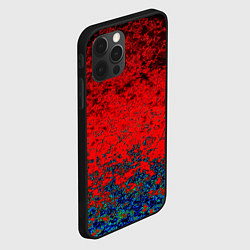 Чехол для iPhone 12 Pro Абстрактный узор мраморный красно-синий, цвет: 3D-черный — фото 2