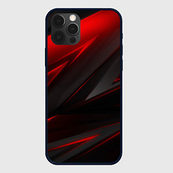 Чехол для iPhone 12 Pro Red and Black Geometry, цвет: 3D-черный