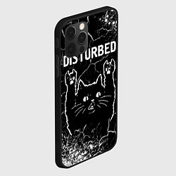 Чехол для iPhone 12 Pro Группа Disturbed и Рок Кот, цвет: 3D-черный — фото 2