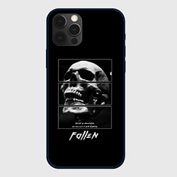 Чехол для iPhone 12 Pro Skull with inscriptions, цвет: 3D-черный