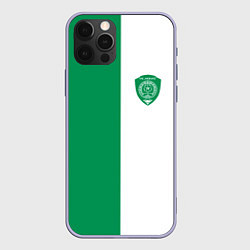 Чехол для iPhone 12 Pro ФК Ахмат бело-зеленая форма, цвет: 3D-светло-сиреневый