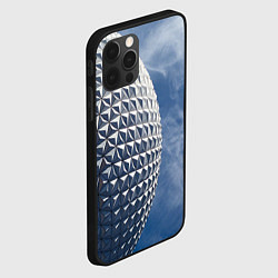 Чехол для iPhone 12 Pro Абстрактная металлическая планета - Серый, цвет: 3D-черный — фото 2