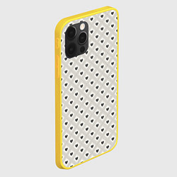 Чехол для iPhone 12 Pro Черно-белые сердечки, цвет: 3D-желтый — фото 2