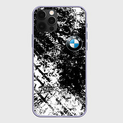 Чехол для iPhone 12 Pro BMW : Испачканная ЧБ, цвет: 3D-светло-сиреневый