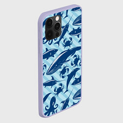 Чехол для iPhone 12 Pro Жители океанских глубин, цвет: 3D-светло-сиреневый — фото 2