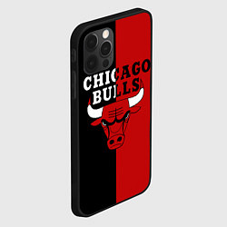 Чехол для iPhone 12 Pro Чикаго Буллз black & red, цвет: 3D-черный — фото 2