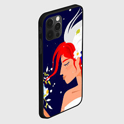 Чехол для iPhone 12 Pro Русская девушка с триколором на волосах, цвет: 3D-черный — фото 2