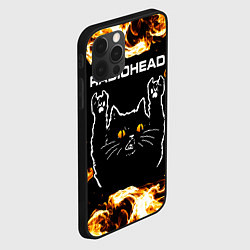 Чехол для iPhone 12 Pro Radiohead рок кот и огонь, цвет: 3D-черный — фото 2