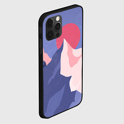 Чехол для iPhone 12 Pro Пейзаж гор и леса в стиле ретро, цвет: 3D-черный — фото 2