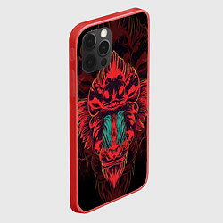 Чехол для iPhone 12 Pro Красная обезьяна, цвет: 3D-красный — фото 2
