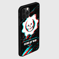 Чехол для iPhone 12 Pro Gears of War в стиле glitch и баги графики на темн, цвет: 3D-черный — фото 2