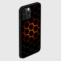 Чехол для iPhone 12 Pro Раскалённые соты - текстура, цвет: 3D-черный — фото 2