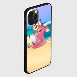 Чехол для iPhone 12 Pro Свинка на пляже хохочет, цвет: 3D-черный — фото 2