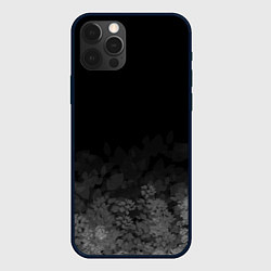 Чехол для iPhone 12 Pro Листва на темном фоне, цвет: 3D-черный