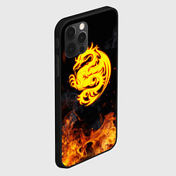 Чехол для iPhone 12 Pro Огнедышащий дракон и пламя, цвет: 3D-черный — фото 2