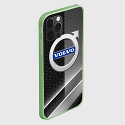 Чехол для iPhone 12 Pro Volvo Карбон абстракция, цвет: 3D-салатовый — фото 2
