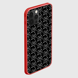 Чехол для iPhone 12 Pro Хмурые Мордочки Котов и Снежинки, цвет: 3D-красный — фото 2
