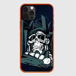 Чехол iPhone 12 Pro Страшная обезьяна -путешественник