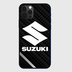 Чехол для iPhone 12 Pro Suzuki карбон, цвет: 3D-черный