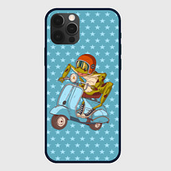 Чехол для iPhone 12 Pro Крейзи лягуха на мопеде, цвет: 3D-черный