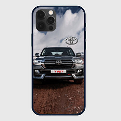 Чехол для iPhone 12 Pro Toyota Land Cruiser in the mountains, цвет: 3D-черный