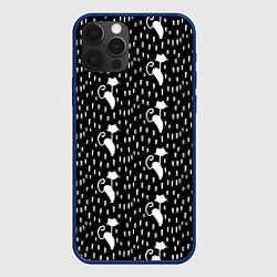 Чехол для iPhone 12 Pro Кошки Под Дождём, цвет: 3D-тёмно-синий