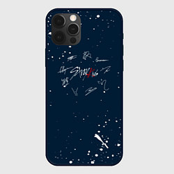 Чехол для iPhone 12 Pro Stray Kids - брызги, цвет: 3D-черный