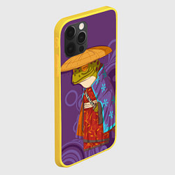 Чехол для iPhone 12 Pro Лягуха-самурай на фиолетовом фоне, цвет: 3D-желтый — фото 2