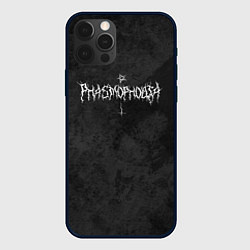 Чехол для iPhone 12 Pro Phasmophobia пентаграмма и крест на сером фоне, цвет: 3D-черный