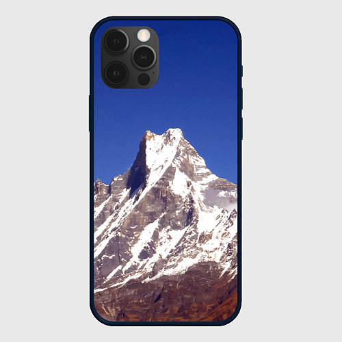 Чехол iPhone 12 Pro Мачапучаре, священная гора - дом бога Шивы, закрыт / 3D-Черный – фото 1