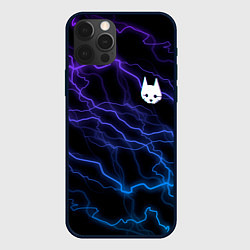 Чехол для iPhone 12 Pro Stray - молнии - неон, цвет: 3D-черный