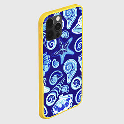 Чехол для iPhone 12 Pro Паттерн из океанских раковин и морских звёзд, цвет: 3D-желтый — фото 2