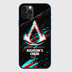 Чехол для iPhone 12 Pro Assassins Creed в стиле glitch и баги графики на т, цвет: 3D-черный