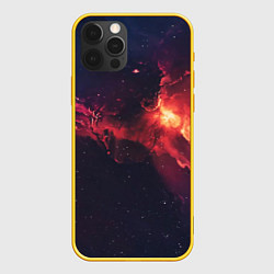 Чехол для iPhone 12 Pro Космическое пламя, цвет: 3D-желтый