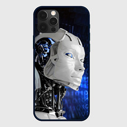 Чехол для iPhone 12 Pro Голова робота - киберпанк, цвет: 3D-черный