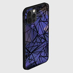 Чехол для iPhone 12 Pro Blue with black stripes pattern, цвет: 3D-черный — фото 2