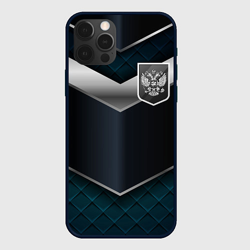 Чехол iPhone 12 Pro Silver Russia / 3D-Черный – фото 1