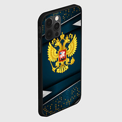 Чехол для iPhone 12 Pro Russia - dark abstract, цвет: 3D-черный — фото 2