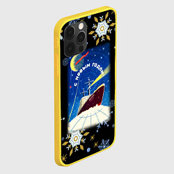 Чехол для iPhone 12 Pro Новый год ледокол ленин, цвет: 3D-желтый — фото 2